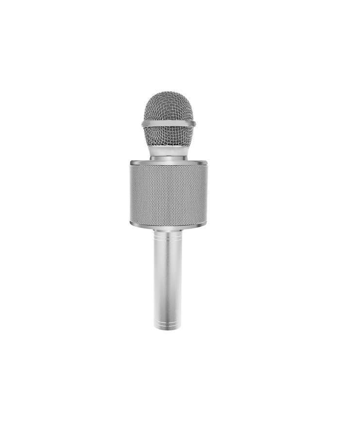 Karaoke mikrofon zvočnik siv