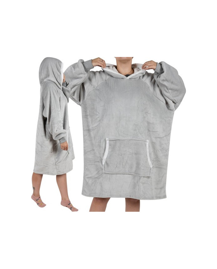 Odeja z rokavi siva