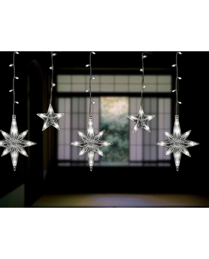 copy of Novoletne lučke svetlobna zavesa 138 LED toplo bela USB zvezde