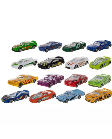 16 delni set kovinskih pisanih avtomobilčkov