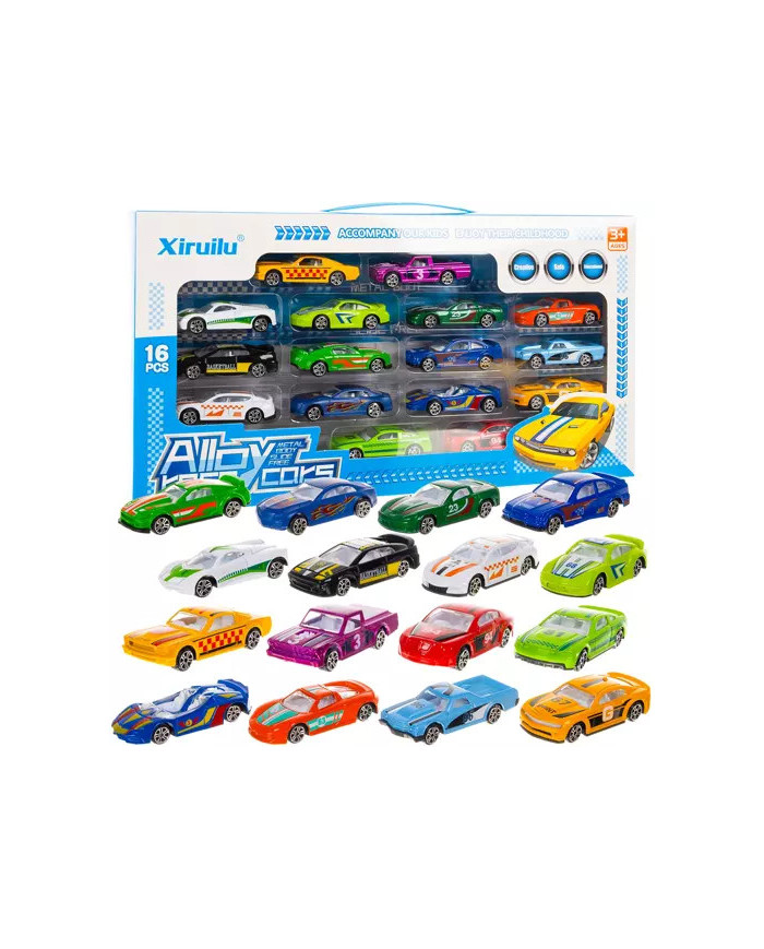 16 delni set kovinskih pisanih avtomobilčkov