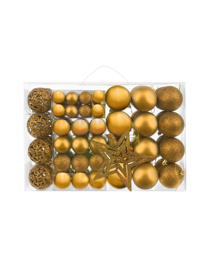 Komplet zlatih božičnih kroglic 100 kosov + zvezda