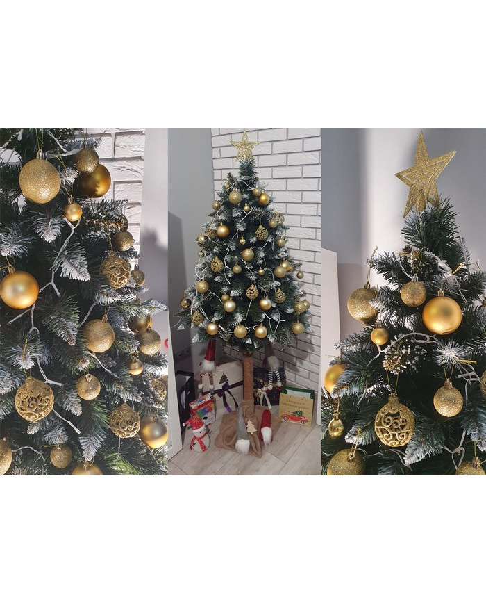 Komplet zlatih božičnih kroglic 100 kosov + zvezda