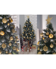 Komplet zlatih božičnih kroglic 100 kosov + zvezda