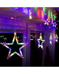 LED svetlobna zavesa zvezde večbarvne 3m