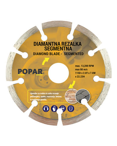 REZALKA DIAMANTNA SEGMENTNA POPAR 115 mm