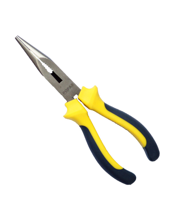 KLEŠČE TELEFONSKE RAVNE Kromirane, na obešalu POPAR 180 mm