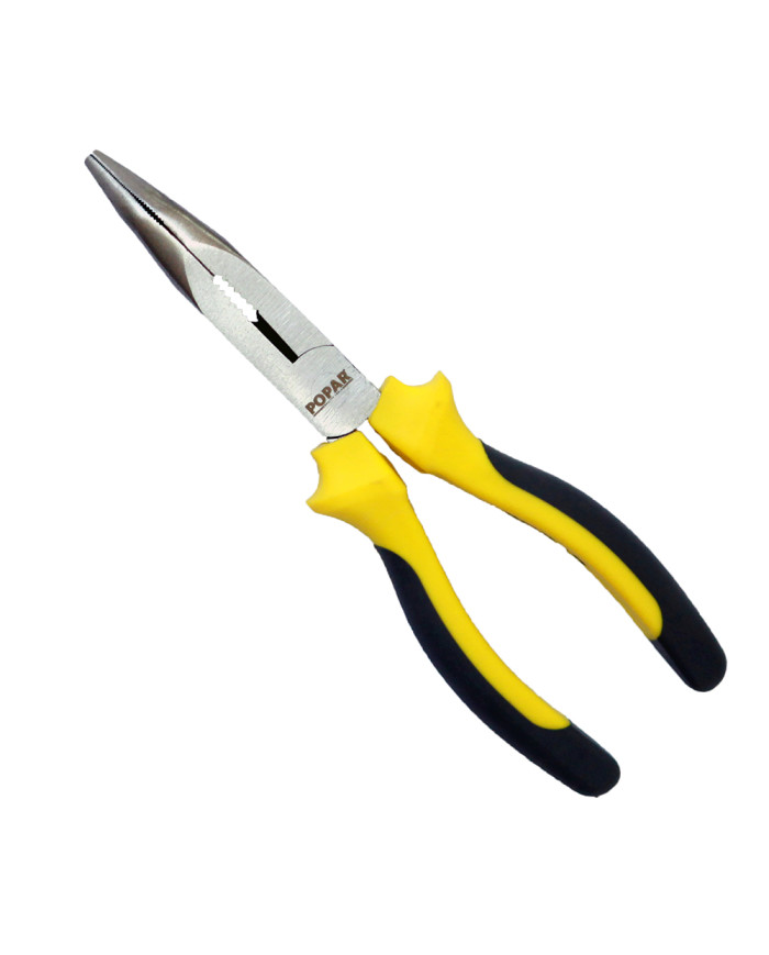 KLEŠČE TELEFONSKE UKRIVLJENE Kromirane, na obešalu POPAR 180 mm