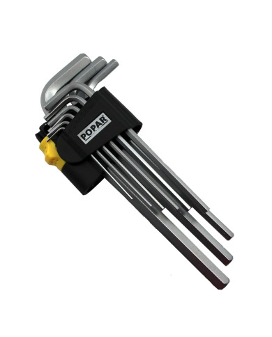 KLJUČI INBUS Dolgi, v garnituri, POPAR 1,5-10mm/9kos