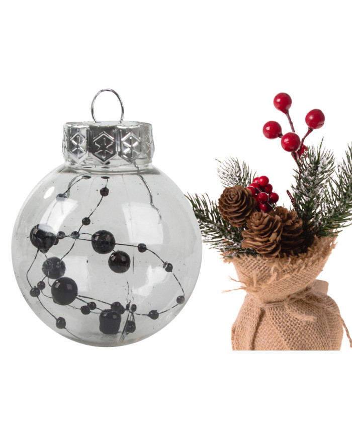 Božične kroglice za božično drevo 6cm, set 24 kom, črne