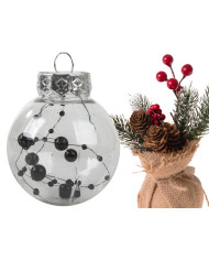 Božične kroglice za božično drevo 6cm, set 24 kom, črne