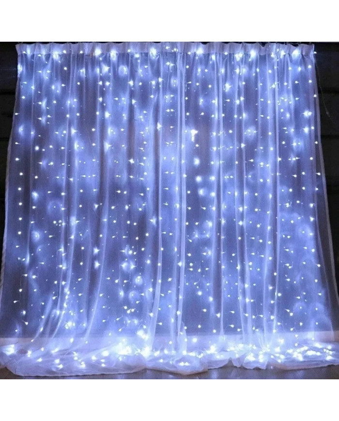 copy of LED svetlobna zavesa z daljinskim upravljalnikom, IP65, topla bela