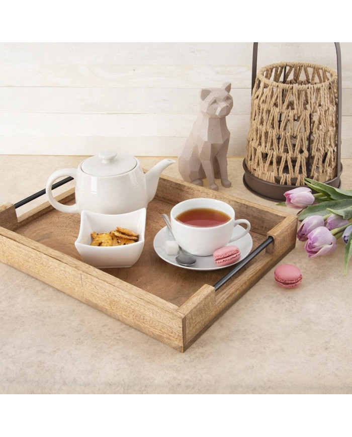 Leseni servirni pladenj iz mangovega lesa