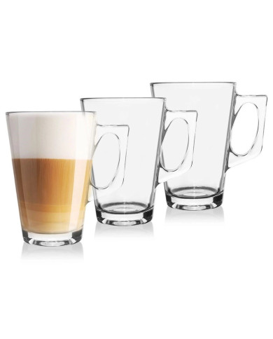 Komplet treh steklenih skodelic z ročajem