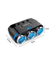 Avto vtičnica razdelilec in 2x USB polnilec 2-24V