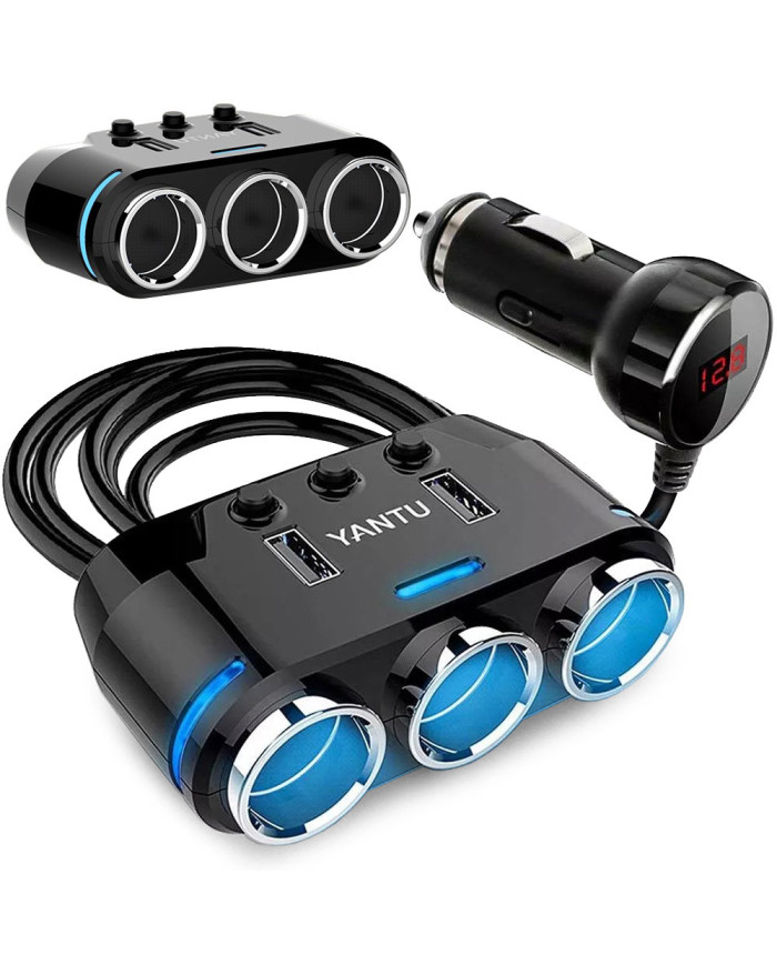 2-24V Avto vtičnica razdelilec in 2x USB polnilec