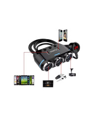 2-24V Avto vtičnica razdelilec in 2x USB polnilec