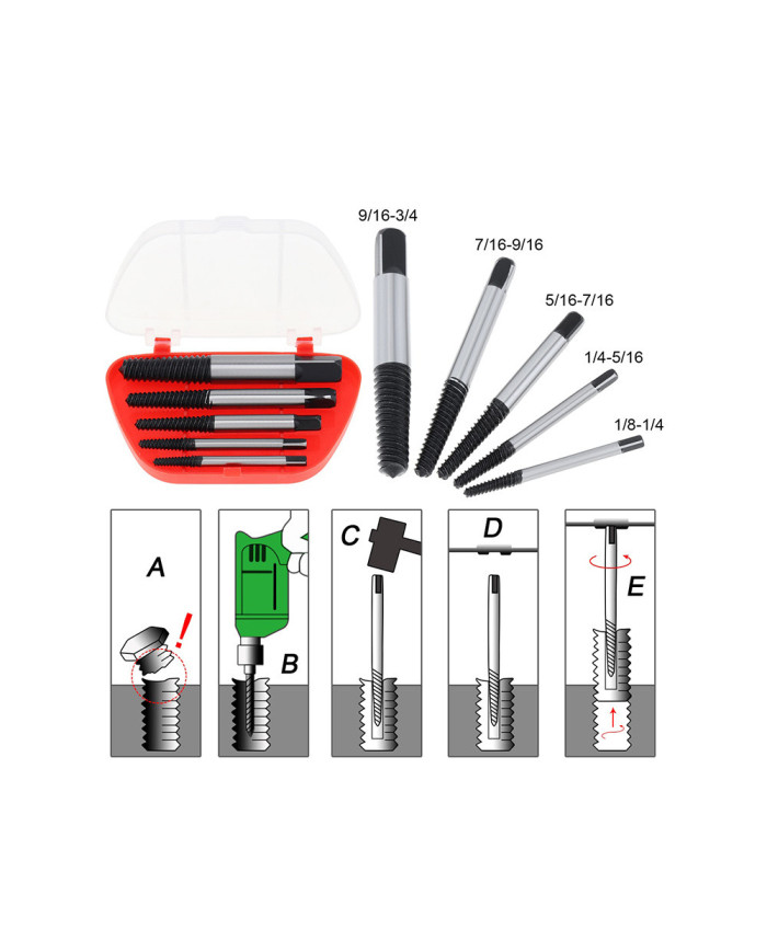 Komplet za odstranjevanje poškodovanih vijakov