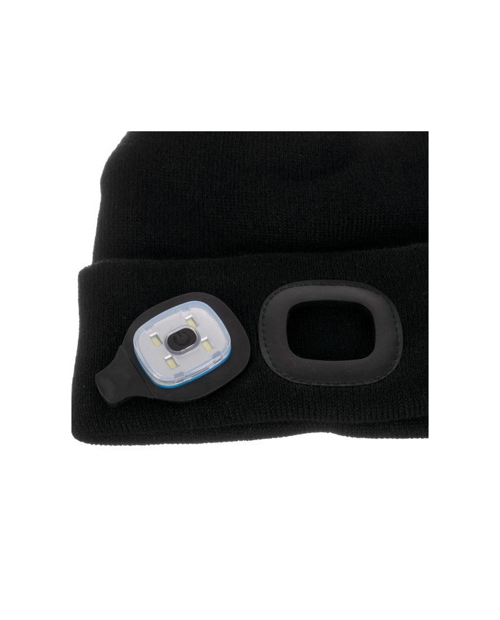 Zimska kapa s svetilko črna