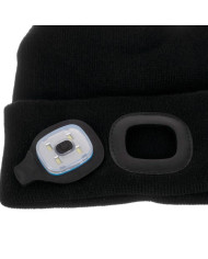 Zimska kapa s svetilko črna