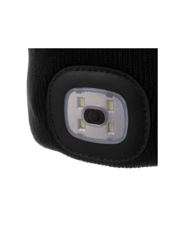 Zimska kapa s svetilko črna