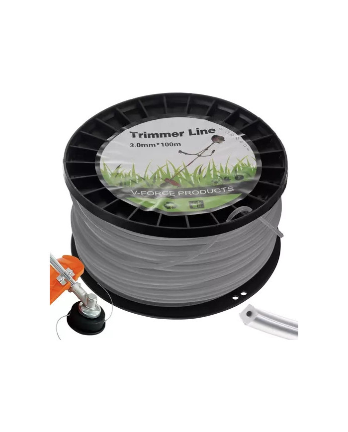 Ojačana nitka za kosilnice z nitjo - kvadrat 3mm 100m