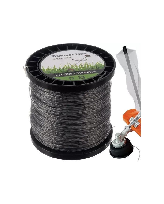 Ojačana nitka za kosilnice z nitjo - kvadrat 2,4mm 100m