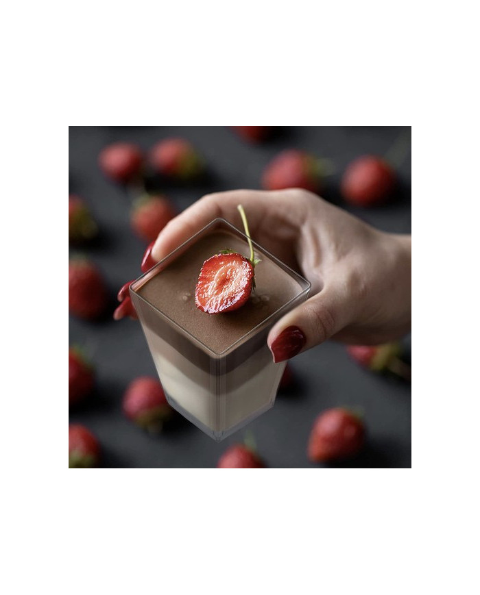 Kvadratne PVC skodelice za sladice 120ml