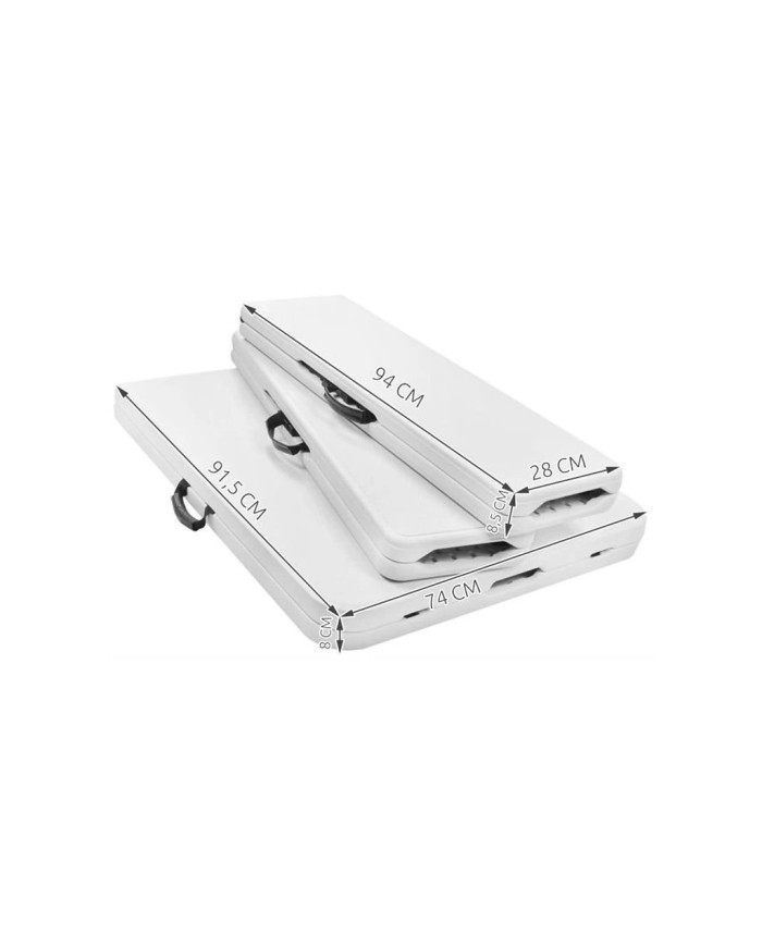 Vrtna zložljiva pivska miza z 2 klopema 180 cm bela