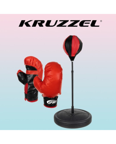 Punching Ball otroška boksarska vreča z rokavicami, rdeča