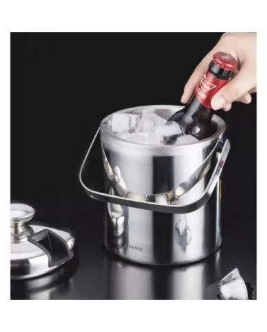 Inox set posode za led – vedro 1,3L + klešče + žlica