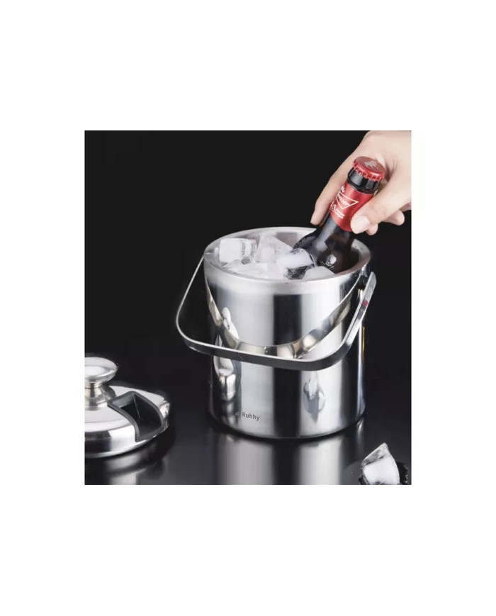 Inox set posode za led – vedro 1,3L + klešče + žlica