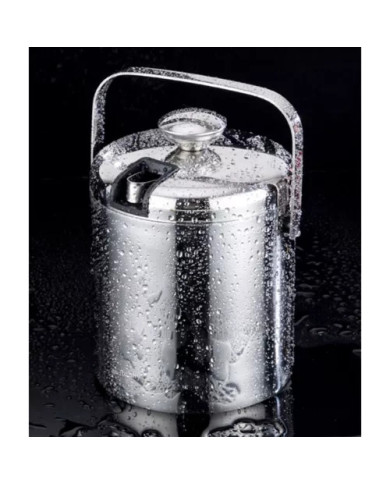 Inox set posode za led – vedro 1,3L + klešče + žlica