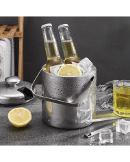 Inox set posode za led – vedro 1,3L + klešče + žlica