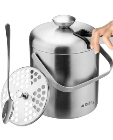 Inox set posode za led – vedro 1,3L + klešče + žlica