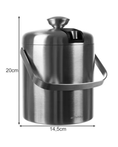 Inox set posode za led – vedro 1,3L + klešče + žlica