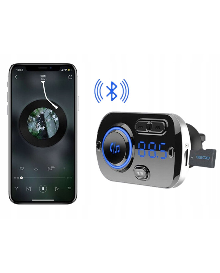 FM oddajnik SD bluetooth 2x USB 12-24V