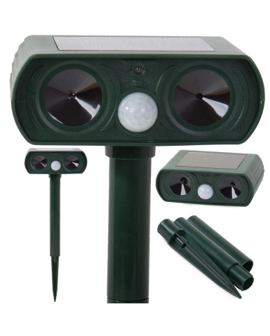 Ultrazvočni solarni odganjalec živali s senzorjem gibanja