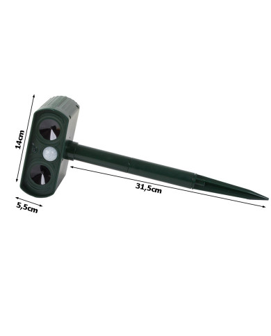 Ultrazvočni solarni odganjalec živali s senzorjem gibanja