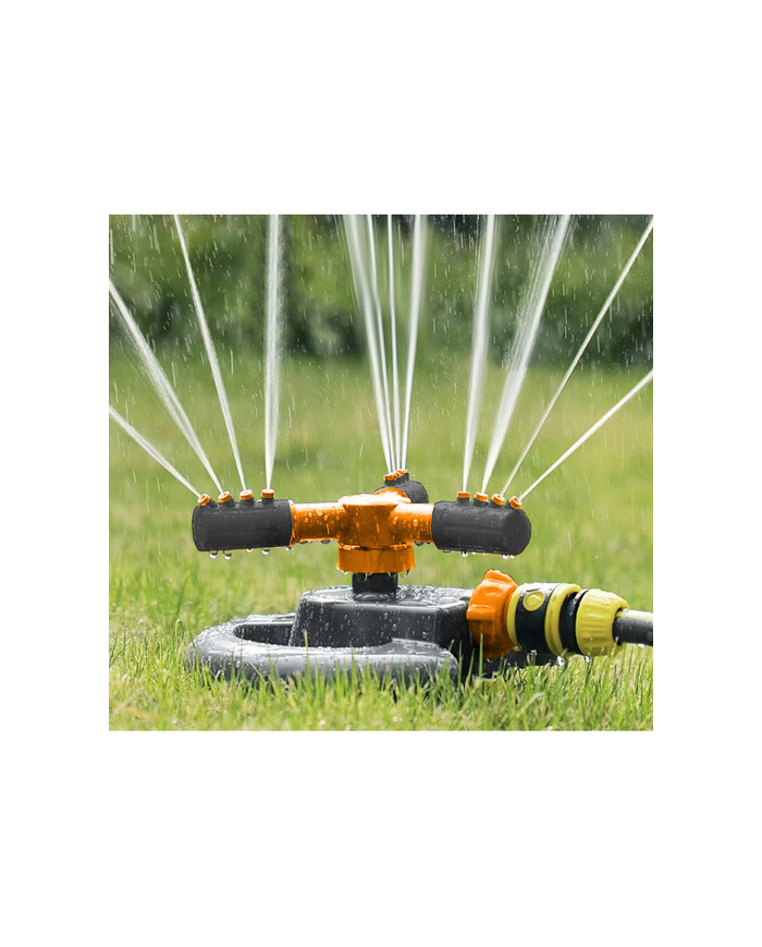 Sprinkler 3-kraki vrtljivi pršilnik, črn