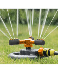 Sprinkler 3-kraki vrtljivi pršilnik, črn