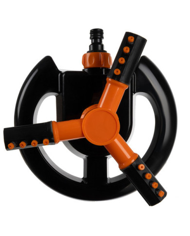 Sprinkler 3-kraki vrtljivi pršilnik, črn