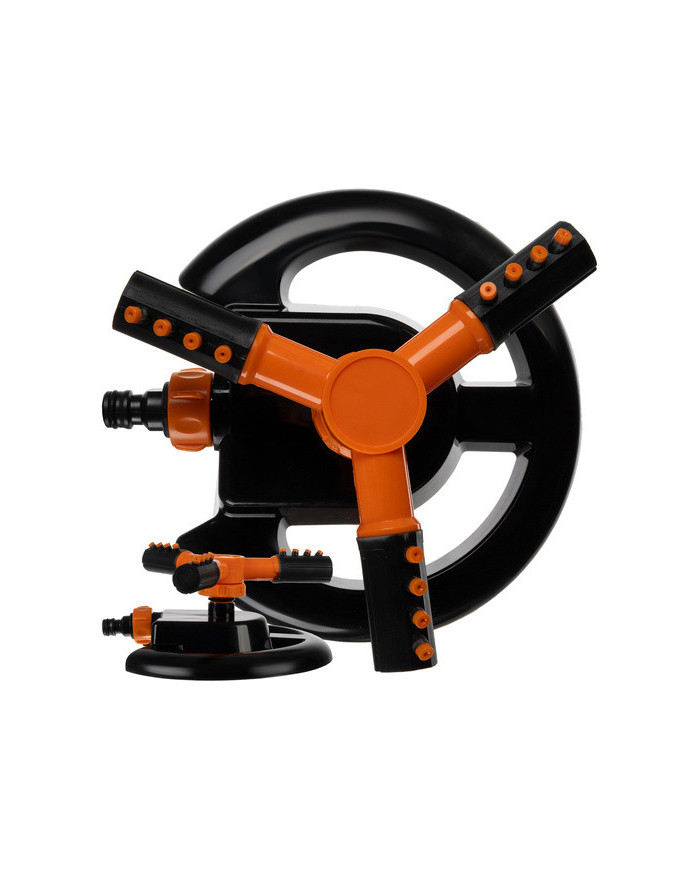 Sprinkler 3-kraki vrtljivi pršilnik, črn