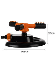 Sprinkler 3-kraki vrtljivi pršilnik, črn