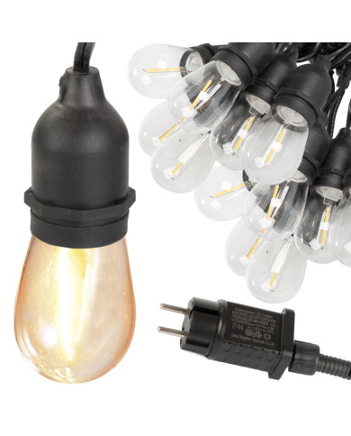 Vrtna LED girlanda z žarnicami 10 x E27 10m IP44