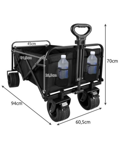 Zložljiv transportni voziček za plažo in kampiranje do 100kg