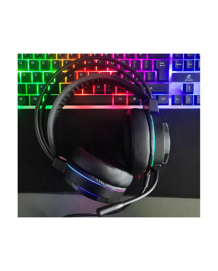 LED RGB igralne slušalke 5.1 z mikrofonom USB AUX + adapter