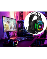 LED RGB igralne slušalke 5.1 z mikrofonom USB AUX + adapter