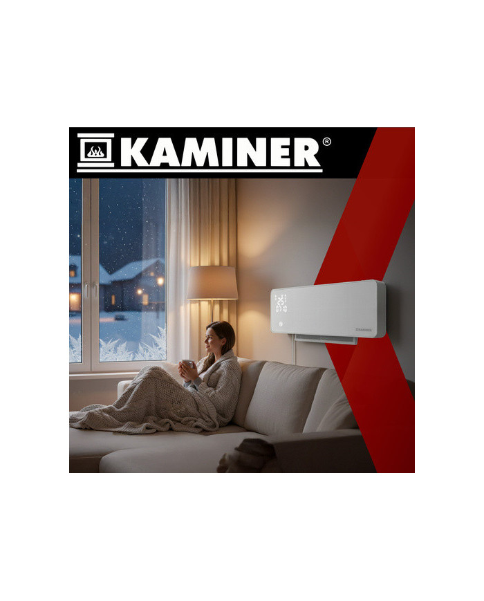 Stenska WIFI grelna zračna zavesa bela LCD 2000W