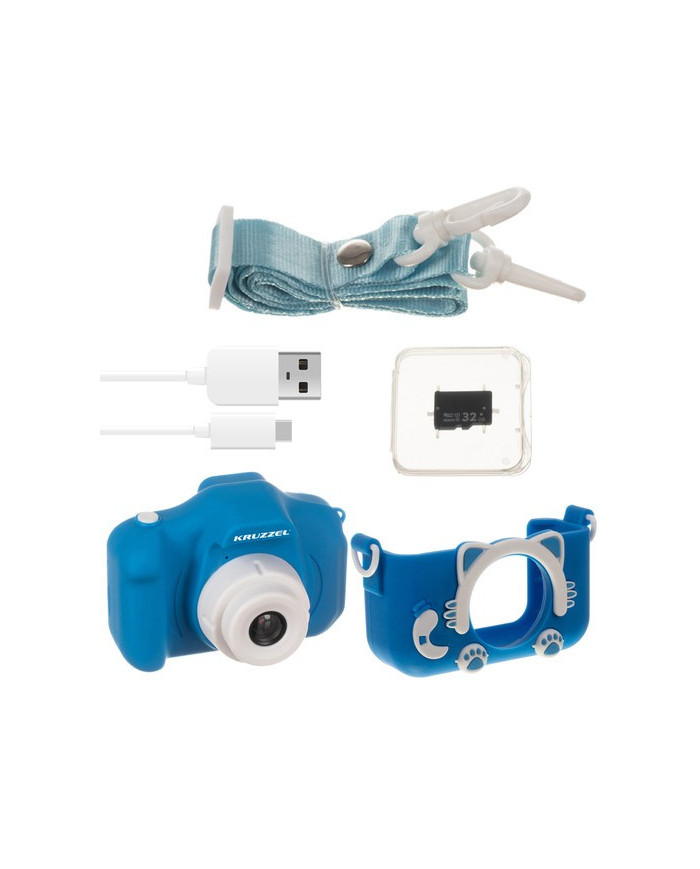 Otroški fotoaparat modri 32GB miniSD kartica